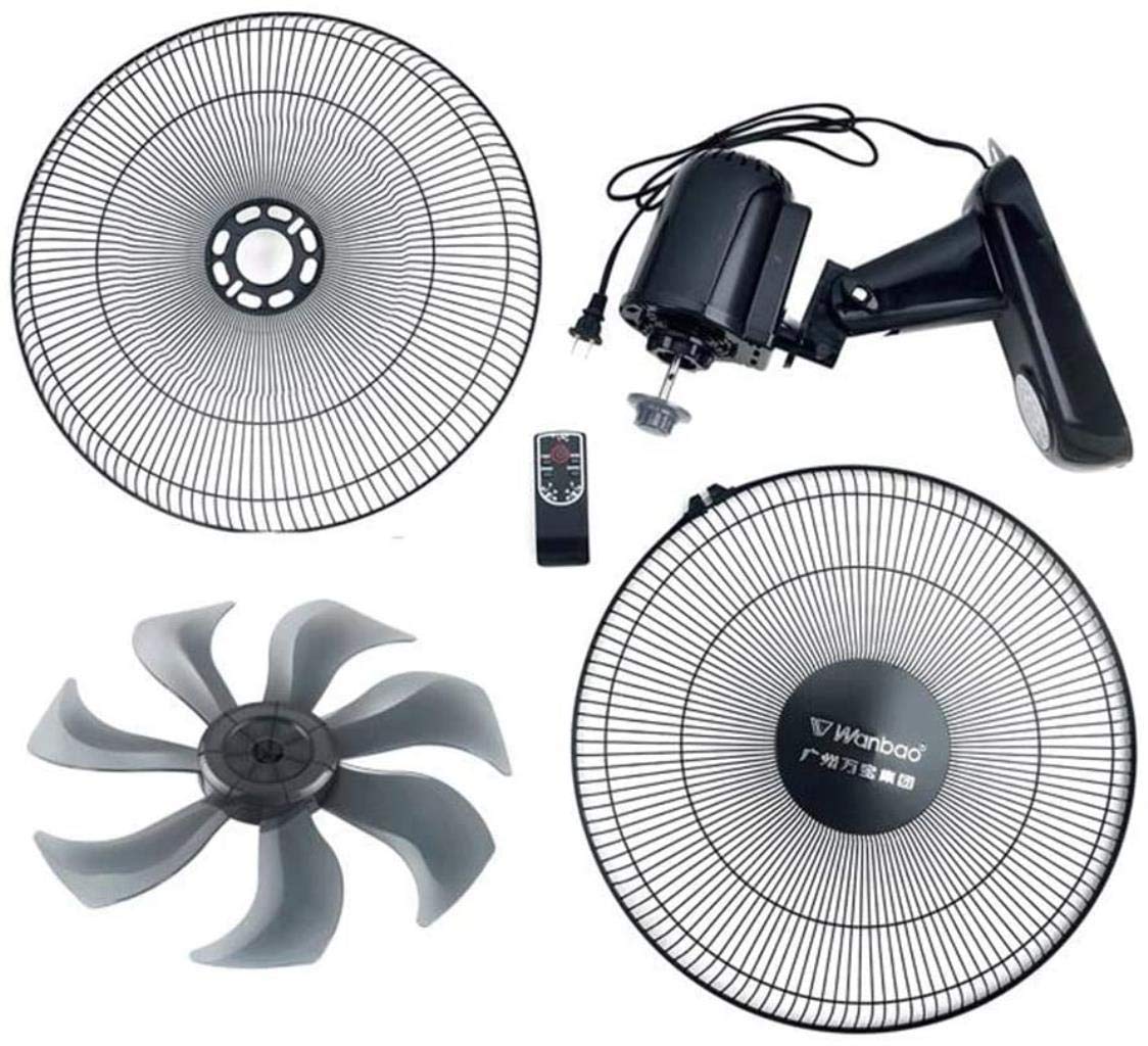 Ventilador Industrial de Pared con inclinación Ajustable, 16 Pulgadas, Giro de 90°, con Control Remoto y Cable, de bajo Consumo y silencioso, Ideal para oficinas, Industria y hogar.