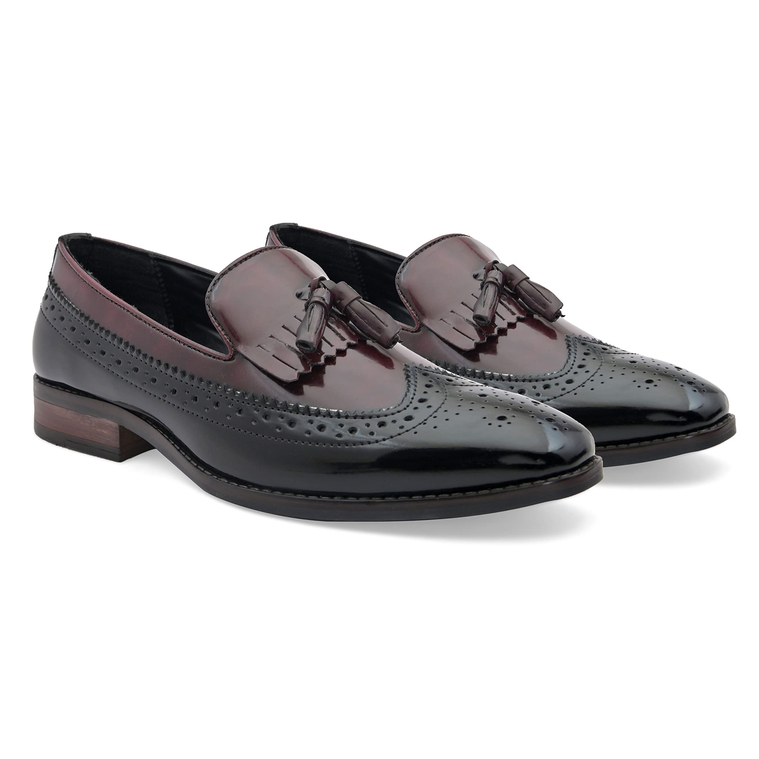 San Frissco Colourblocked Brogues Synthetic Leather Upper Cushioned Footbed/Comfortable Fashionable Flexible for Men/Size : 11 (Black) (B0D49R5SLB) Amazon Price History, Amazon Price Tracker