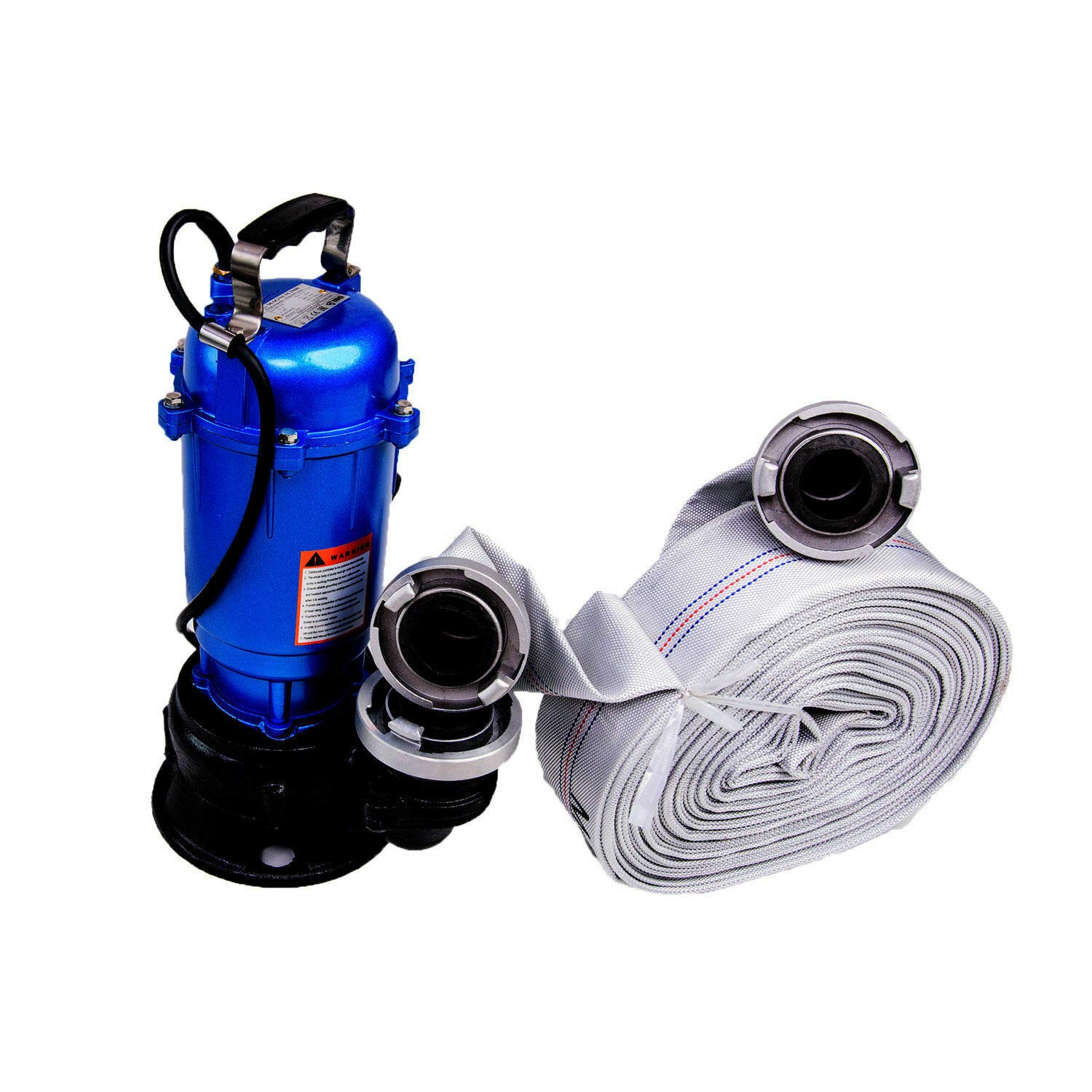 FÄKALIENPUMPE 550W M PUMPE WASSERPUMPE mit 2" STORZ C KUPPLUNG und 20m SCHLAUCH Tauchpumpe Schmutzwasserpumpe