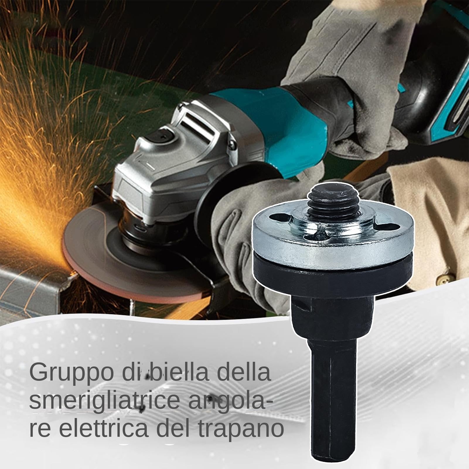 Set di Collegamento per Trapano Smerigliatrice Angolare,Adattatore Per Smerigliatrice Angolare Con Chiave - Accessorio Regolabile Per Dischi Abrasivi Su Metallo Legno Pietre