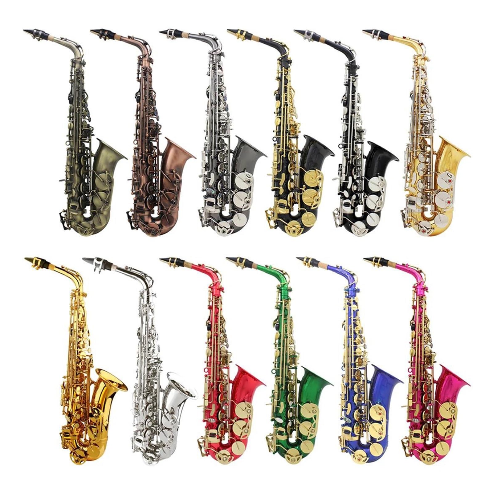 Zestaw Instrumentów Dętych Drewnianych Do Saksofonu Altowego Eb Z Korpusem Mosiężnym Saksofon