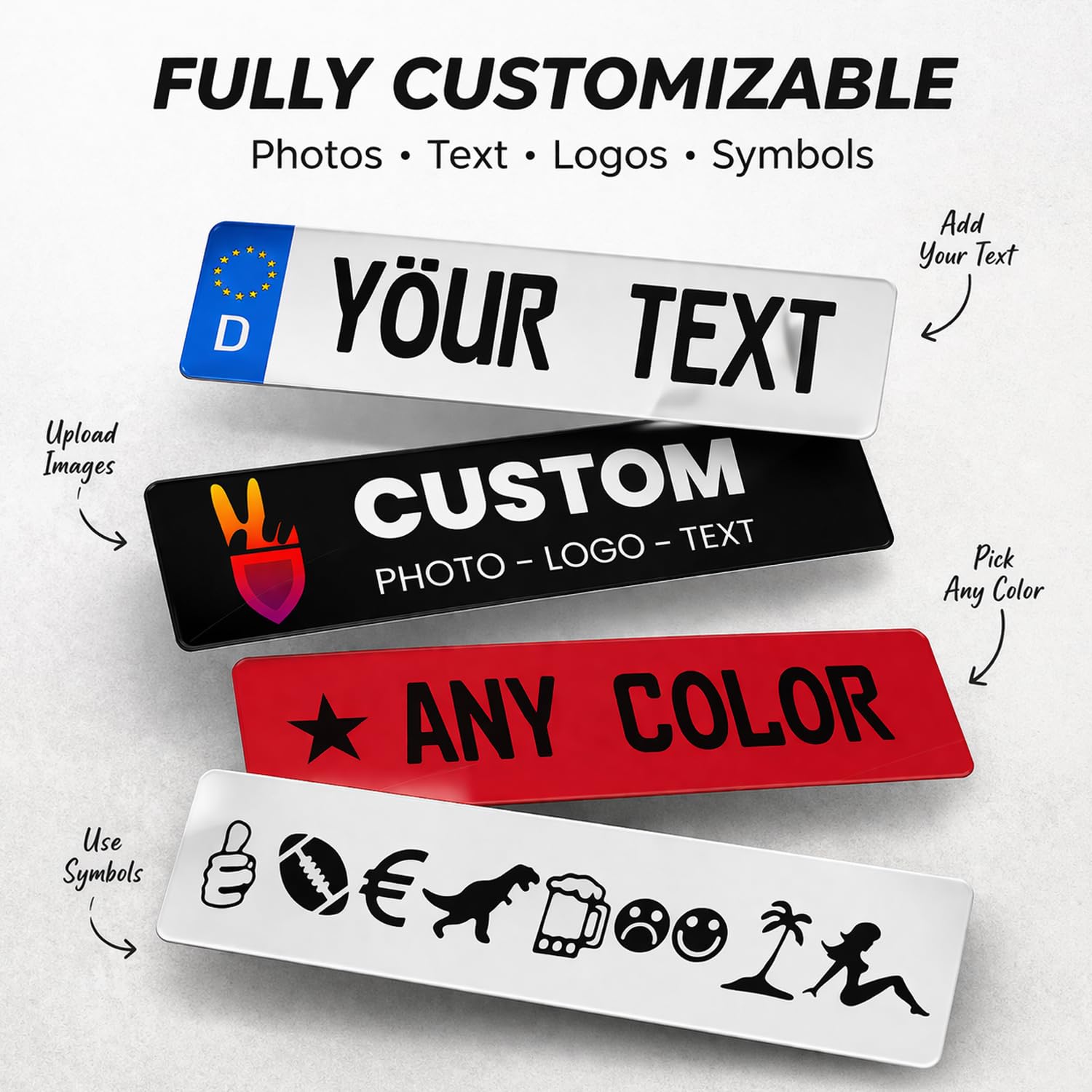 Amazon.com: Custom Euro Style License Plate – Personalized