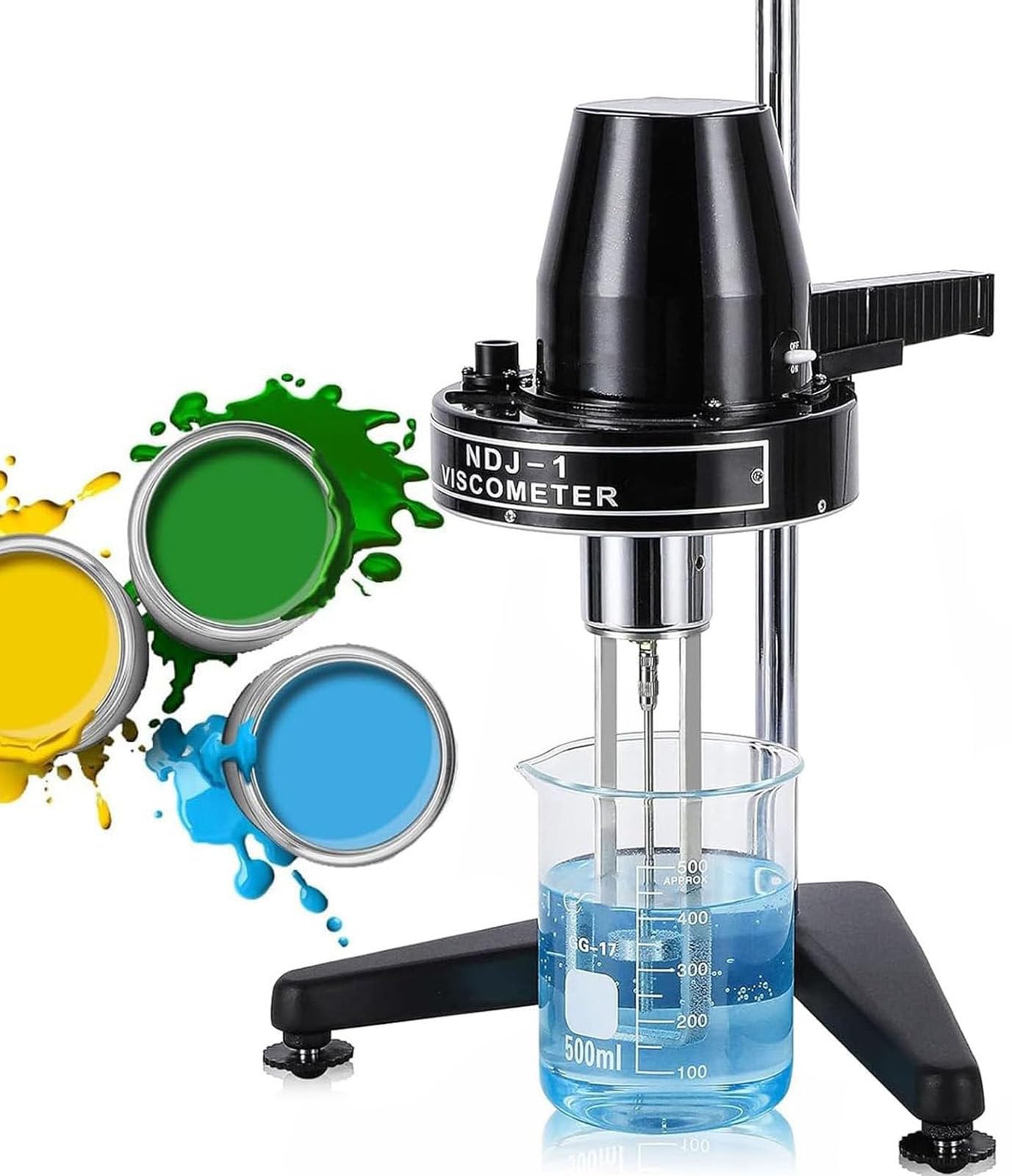 Viscosímetro rotacional Digital, viscosímetro rotacional, medidor de viscosidad, medidor de fluidos, viscosímetro de líquidos con 4 rotores, Rango de medición de 10-100 000 mPa·s