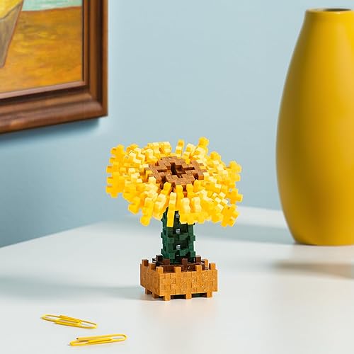 Miniatura 2 de PLUS PLUS - Inspirado - Van Gogh, girasoles - 350 piezas - Extremo abierto, juguete de construcción de arte, mini bloques de rompecabezas