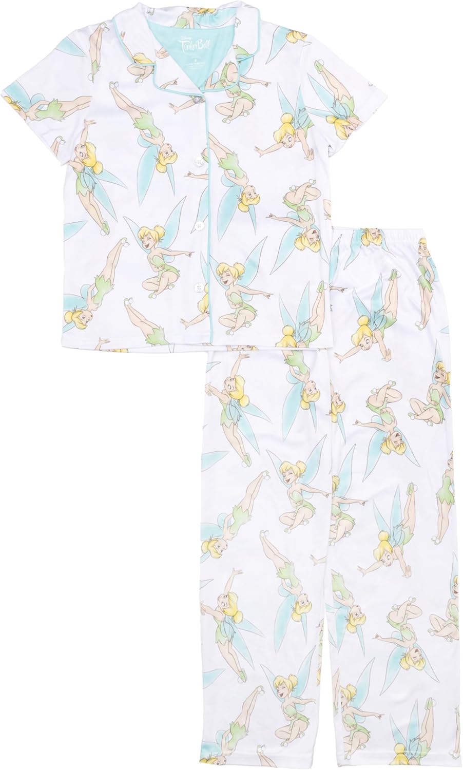 Disney Minnie Mouse Girls' 2-Piece Loose-fit Button Down Matching Pajama Set, Soft & Cute for Kids