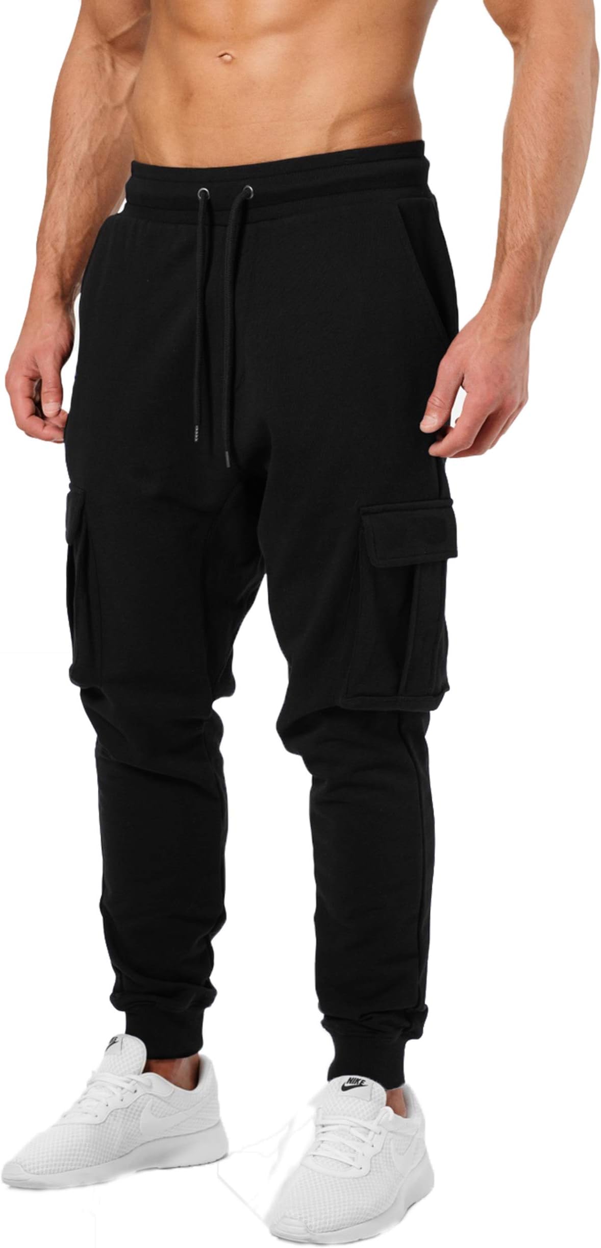 Men's Regular Fit low Rise Cotton Solid Stylish Cargo Track Pants