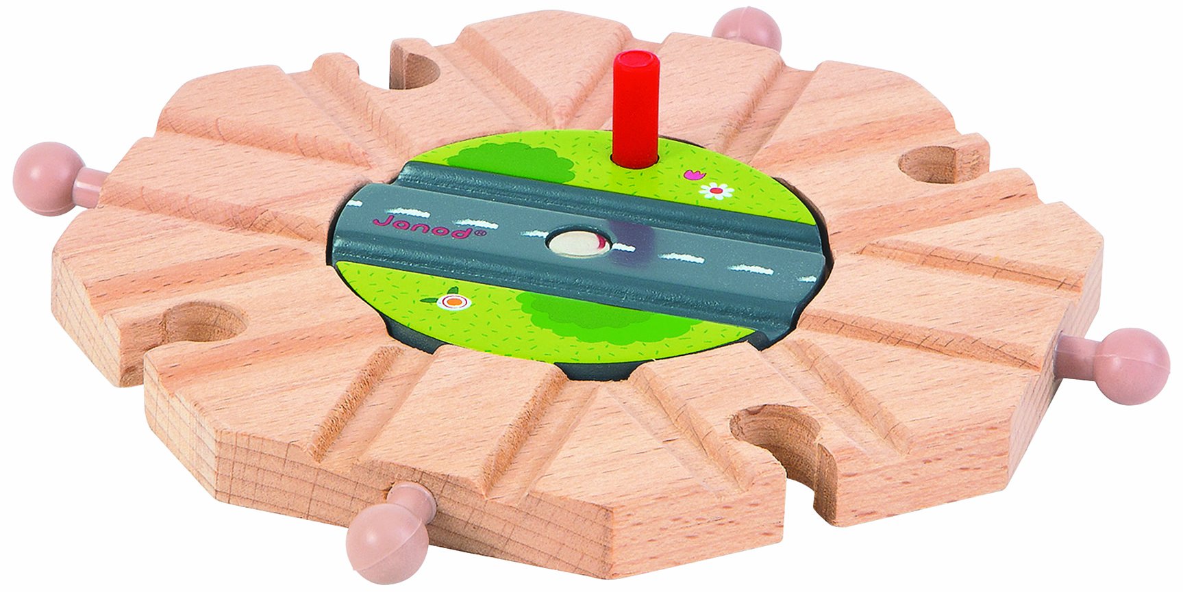 Janod J08552 Rond-point En Bois Compatible Avec Les Circuits Story