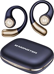 Monster Open Ear AC336 Headphones, Bluetooth 6.0 Wireless Earbuds with Stereo Sound, ENC Clear Call, 21H Playtime, Type-C Charging, Touch Control, IPX6 Waterproof Open Ear Earbuds for Outdoor