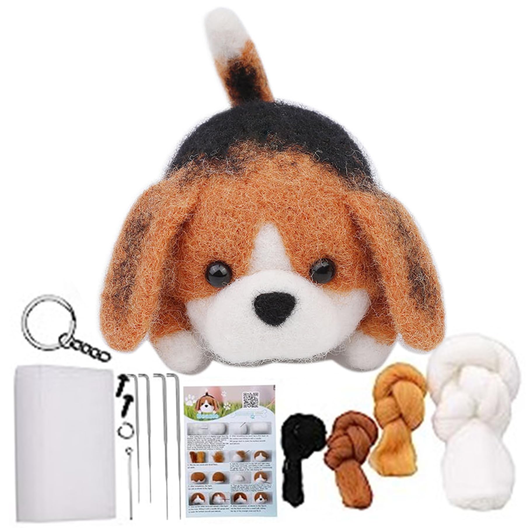 Pastoralist Dog Needle Felting Kits For Beginners, Needle Felting Kit, Animals Kits For Beginners, Cute Diy Wool And Needles Set With Instruction For Craft Project