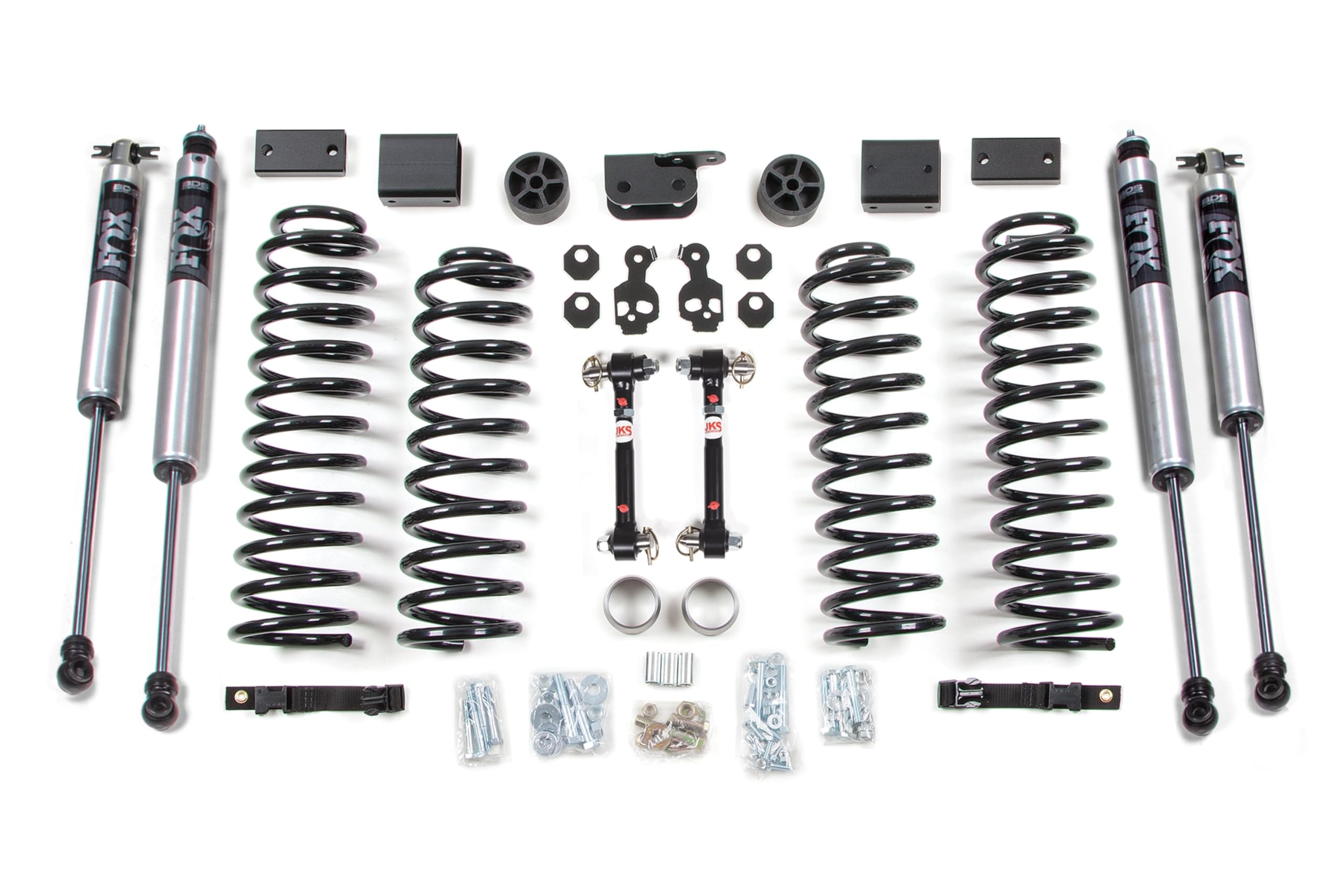 BDS1404FS | 3 Inch Full Suspension Lift Kit (Front & Rear) | FOX 2.0 Shocks Fixed Links | Compatible with Jeep Wrangler JK (12-18) 4-Door