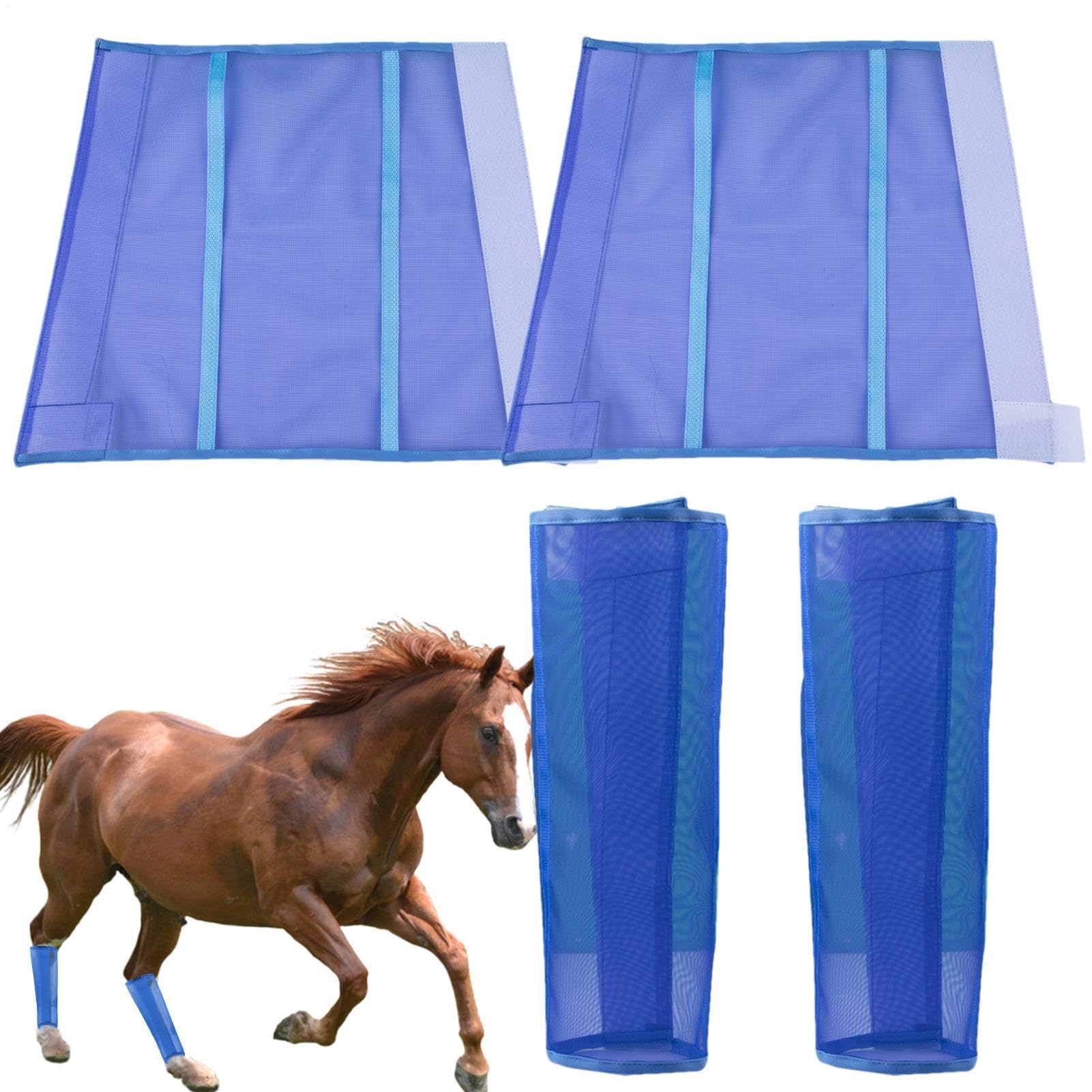 Horse Fly Boots - 4 Horse Leg Guards, Reusable Horse Leggins | 48x38x38cm Minimizes Leg Fatigue Reduces Stomping, Breathable Mesh Fly Leg Wraps & Guard for Sensitive Hooves and Joints