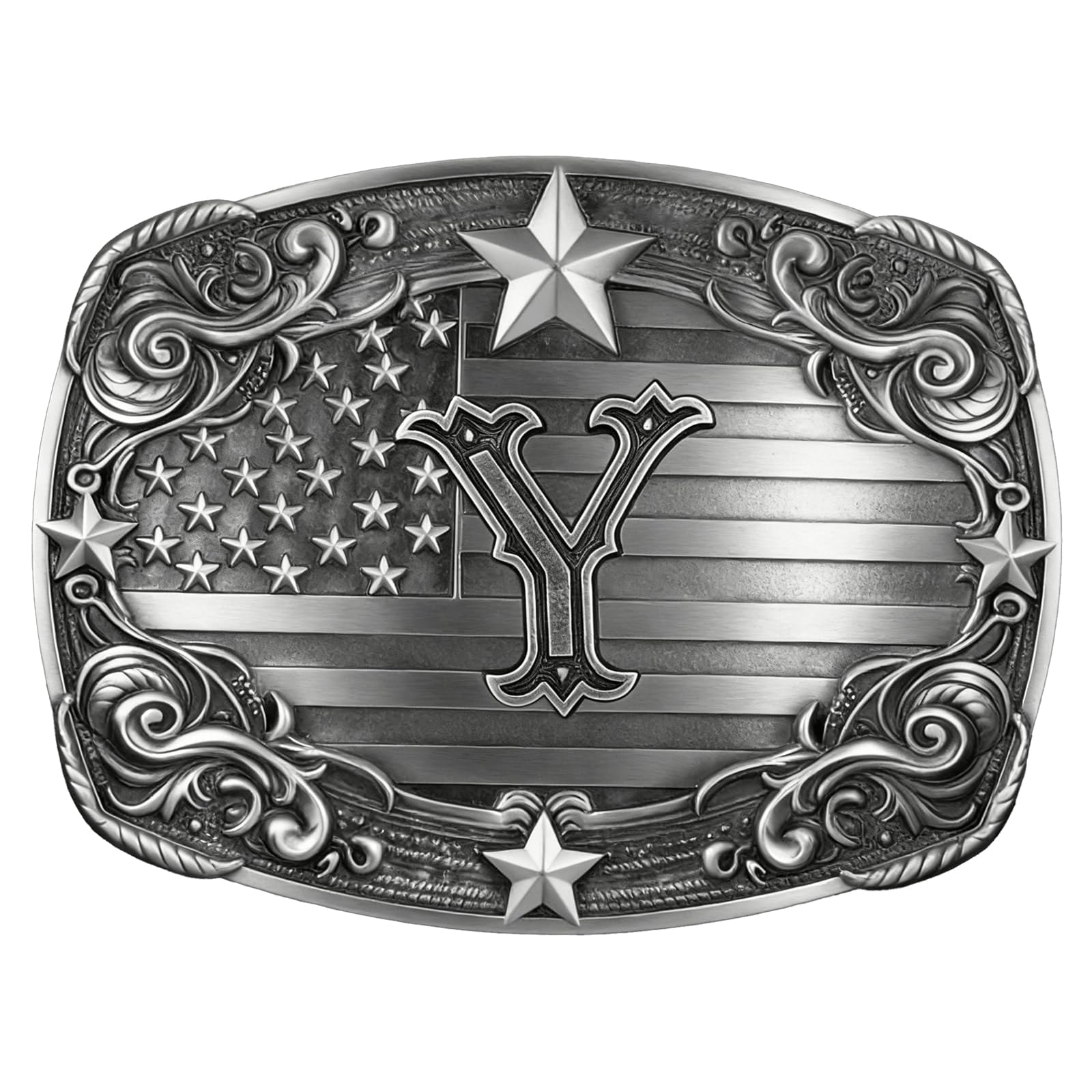 Western Belt Buckle for Men Vintage Cowboy Rodeo Texas Initial Letter ABCDJMR to Z Belt Buckles