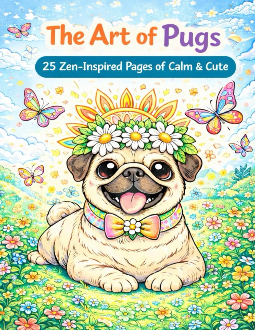 The Art of Pugs: 25 Zen-Inspired Coloring Pages for Relaxation & Fun