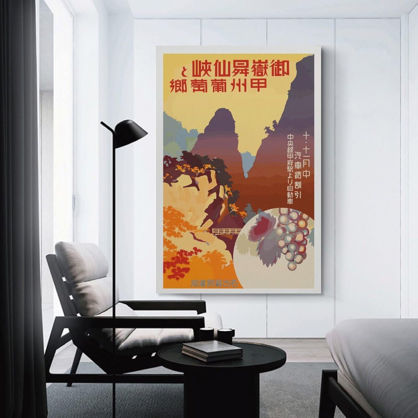 Junmoney Decorative Canvas Print Vintage Japanese Travel, 20x30inch(50x75cm), for Entrance Walls, Hall Decor Or Foyers, A Stylish Accent for Home Entrances