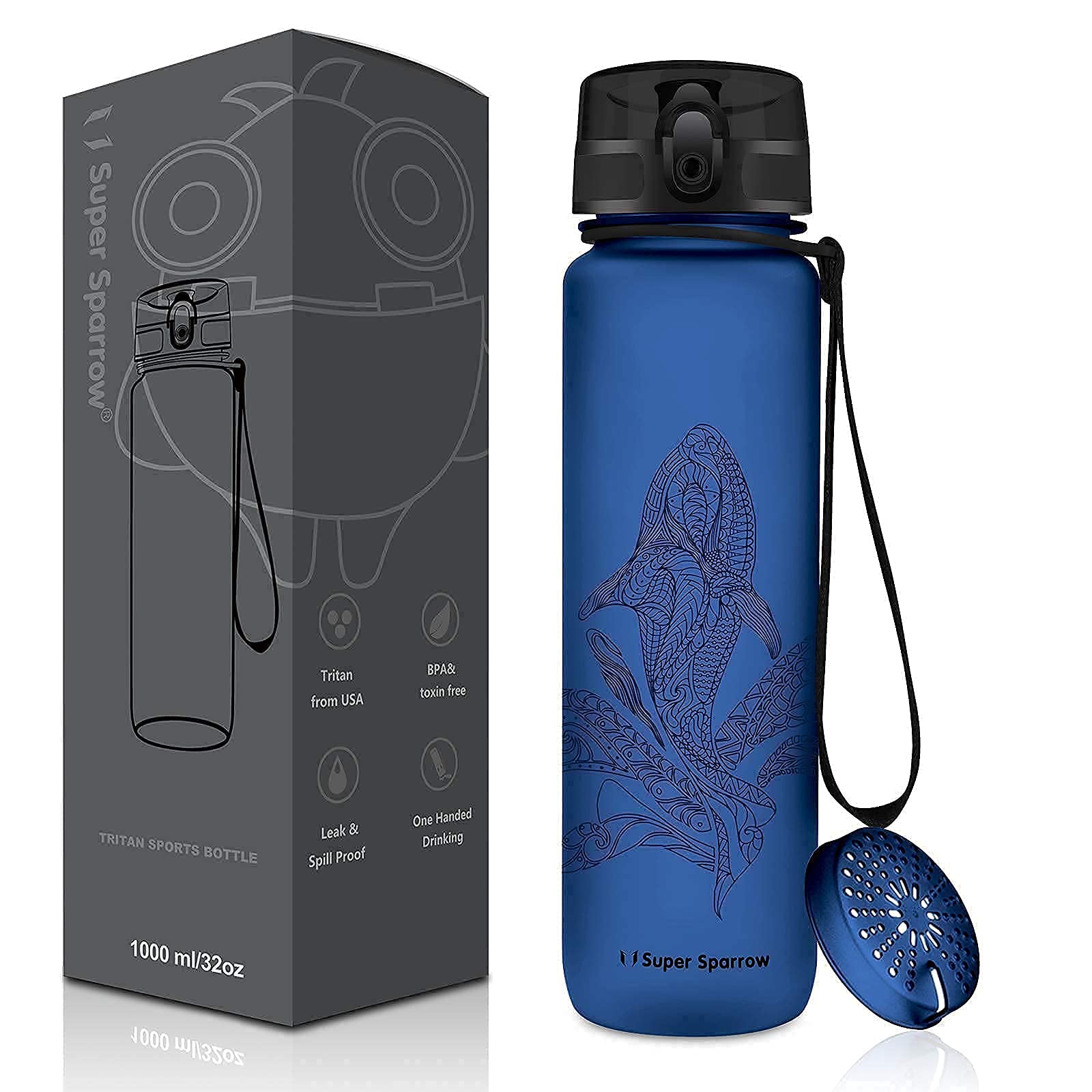 Super Sparrow Borraccia Sportiva & Bottiglia Bambini Senza Perdite - 350ml/500ml/750ml/1L/1.5L - Senza BPA