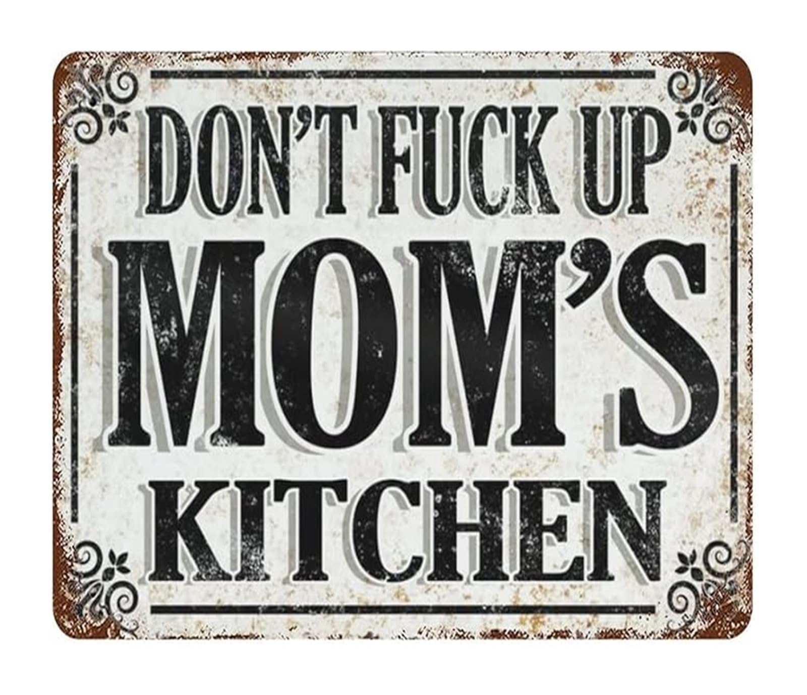 NWPNLXEA Humorous Home Kitchen Metal Sign Dont Mess Up Moms Kitchen Vintage Retro Tin Wall-Art for Cafe Decor 8 X 12 in