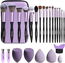 BS-MALL Makeup Brushes 16 pcs Makeup Tools Kit Premium Synthetic Powder Foundation Blush Contour Concealers Lip Brushes with Makeup Sponge & Eyeshadow Applicator Kit