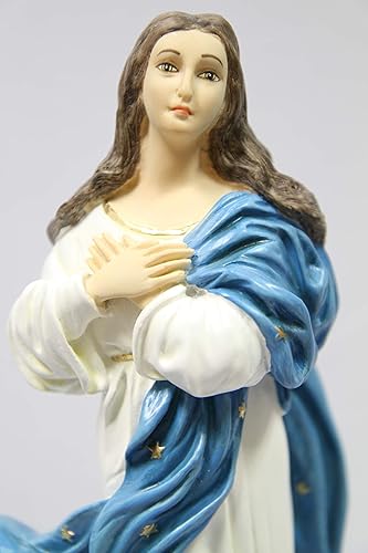 Miniatura 3 de Estatua religiosa católica de Virgen María con ángeles, 16 1/2 pulgadas, hecha en Italia