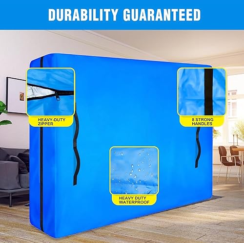 Miniatura 4 de MorTime Bolsas de colchón para mudanza y almacenamiento, bolsa de almacenamiento de colchón con cremallera con 8 asas de transporte fuertes, funda