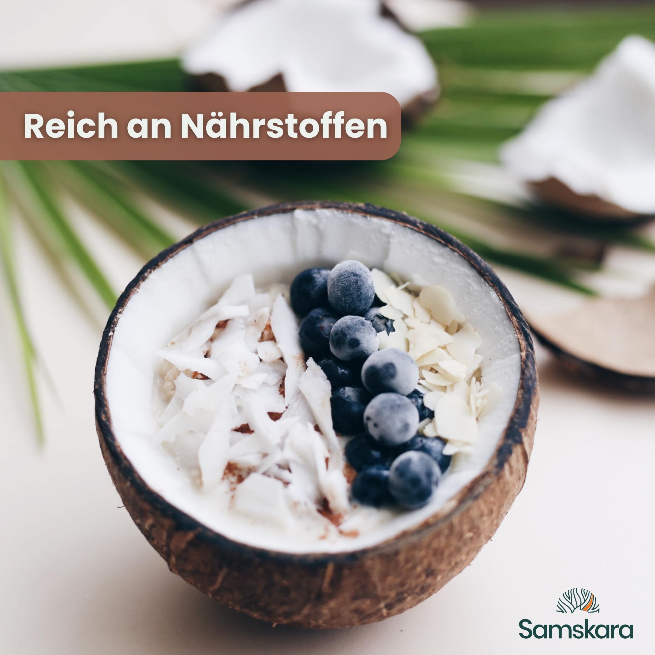 Kokosmilchpulver Reinheit COCO | Bio, Vegan, Laktosefrei, Glutenfrei | 90% Kokosnussmilch | Ideal für Barista, Smoothies & Kochen – Kokos-Geschmack | Samskara (500g)