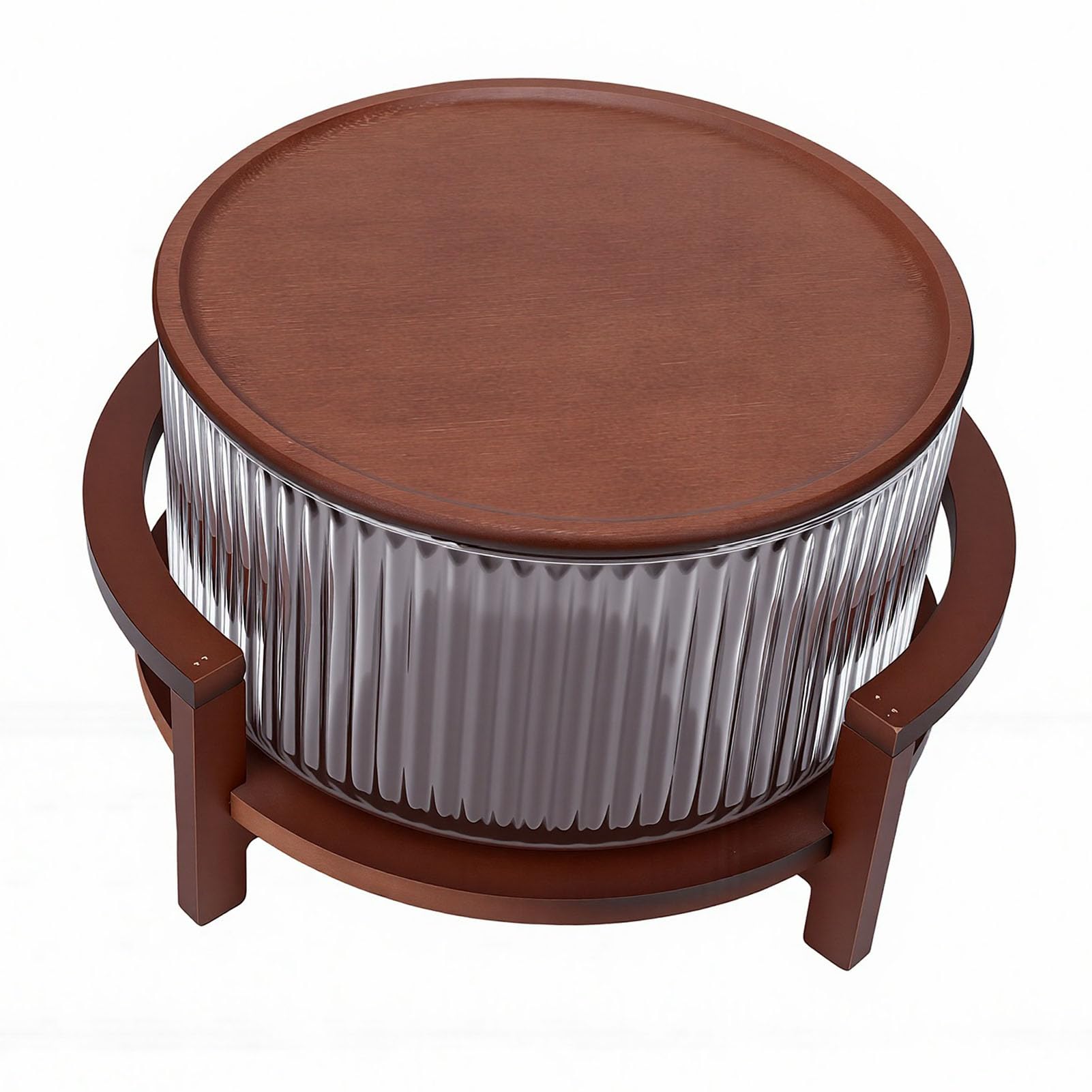 Jectse Ensaladera de Vidrio con Soporte de Madera, Cuenco de Vidrio a Prueba de Calor de 4,3 L, Cuenco de para Servir en Casa, Cena