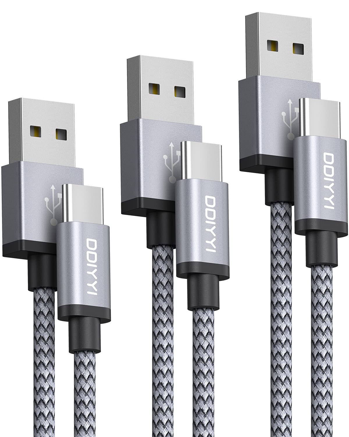 C Charger Cord Fast Charging 3-Pack(1ft+3ft+6ft) Type C Cable Android Phone Charger Cables, Type C Braided Cord for Samsung Galaxy S25 S25 Ultra S24 S23 S22 S21 A15 A25 A53 A54, LG K51, Moto