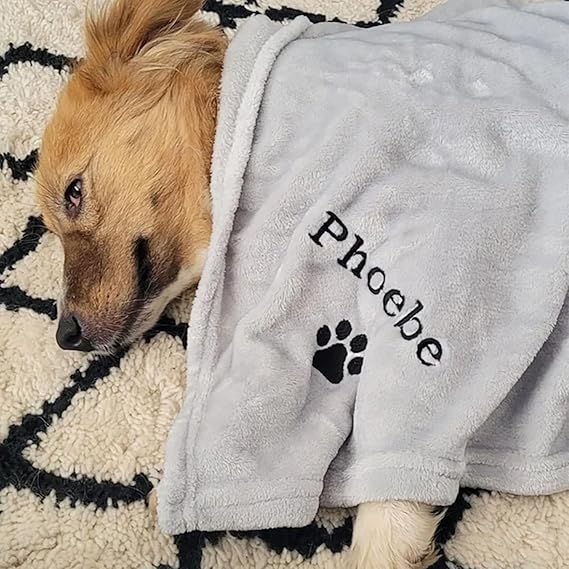 Review Personalized Dog Blanket with Name, Comfortable Custom Dog Blanket for Couch Bed Custom Pet Name Paw Print Embroidered Cover Blanket for Puppy Cat Gift Review Personalized Dog Blanket with Name, Comfortable Custom Dog Blanket for Couch Bed Custom Pet Name Paw Print Embroidered Cover Blanket for Puppy Cat Gift
