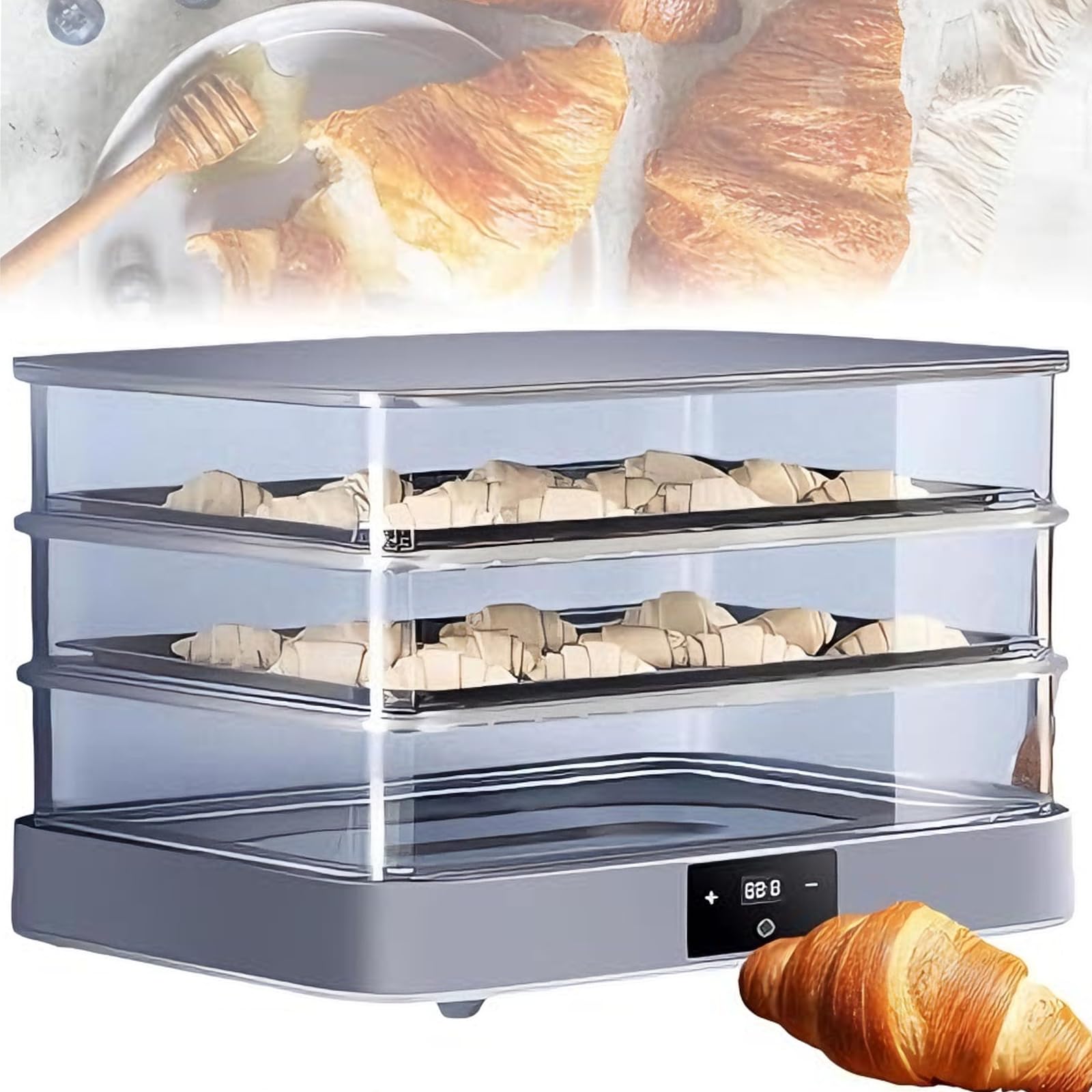 FHRKA Electric Dough Proofer Machine – 40L Bread Proofing Box with Adjustable 20–45°C Temperature, Automatic Humidity Control