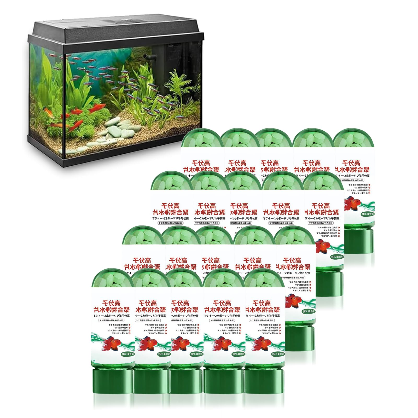 Powerful Aquarium Water Purification Tablet, Water Purification Tablets for Fish Tank, Water Purifying Tablets, Water Filtration Tablets, Remove All Kinds of Turbidity from Water