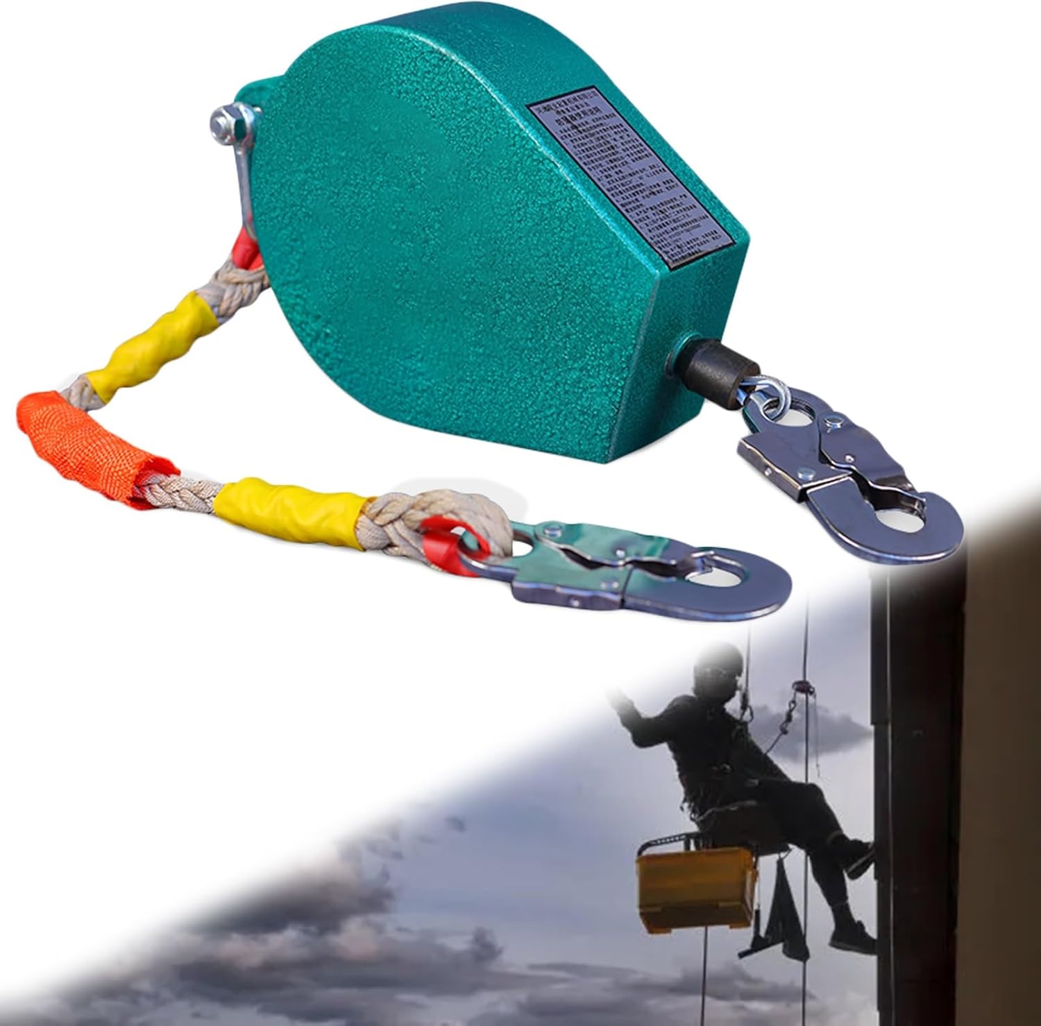 Extra Long Fall Arrester for Climbing, High Above The Ground