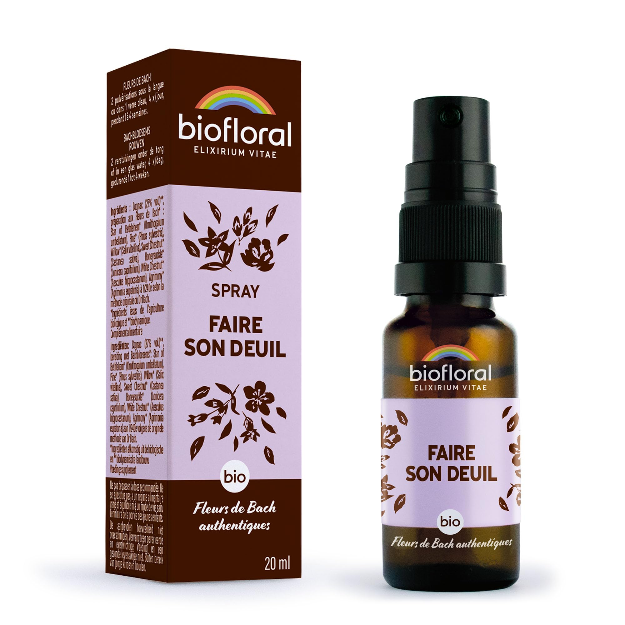 BIOFLORAL - Mourning - BIO Demeter - Spray 20 ML - Inner Peace - Authentic Bach Flowers
