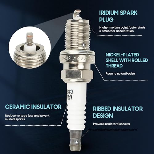 Miniatura 4 de Paquete de 4 bobinas de encendido con 4 bujías de iridio compatibles con Toyota Camry Corolla Highlander Matrix RAV4 Solara Lexus HS250h Pontiac