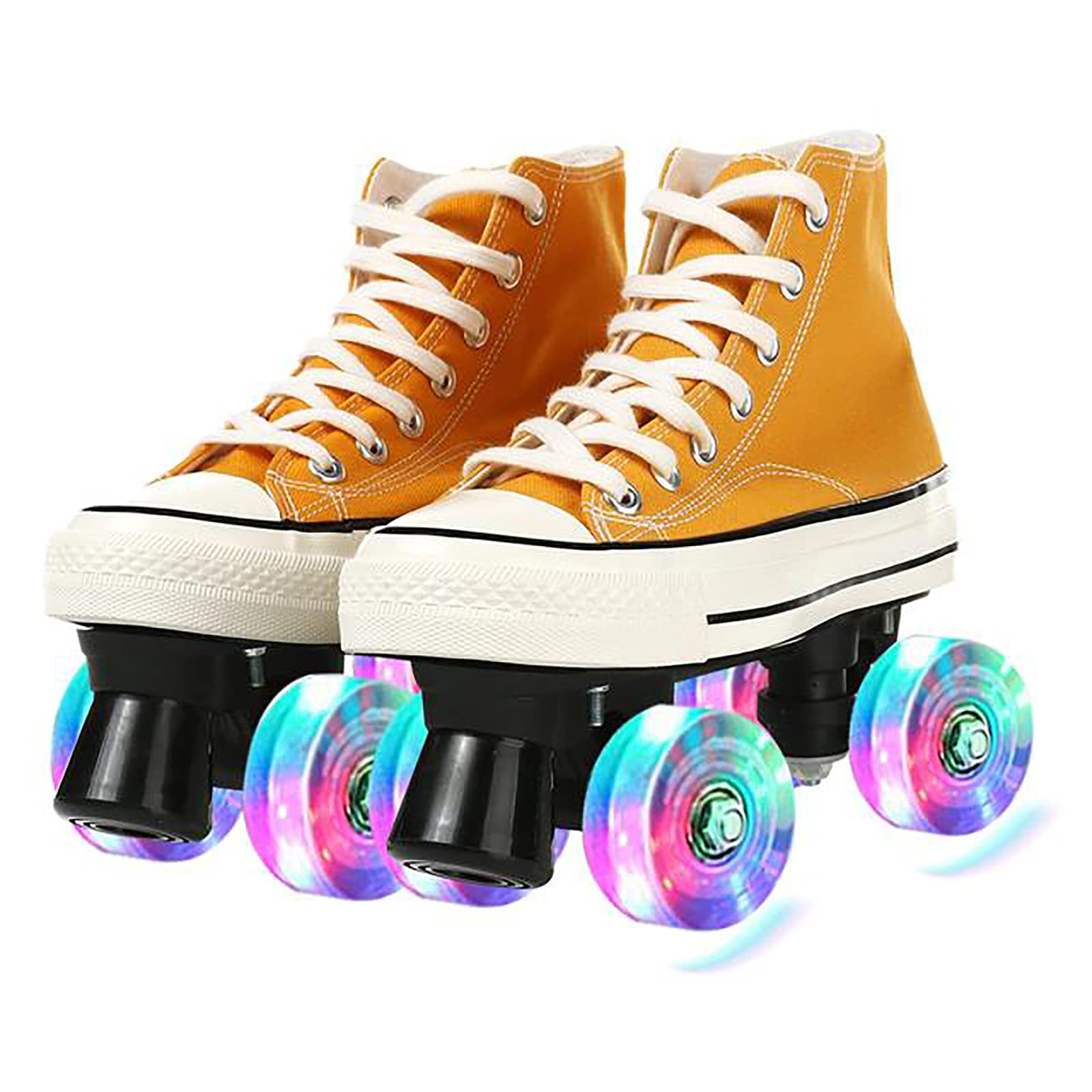 Patins roulettes Toile Quad Roller Skates pour Hommes Et Femmes Roller Quad Adulte Roller 4 Roues Enfant LED Patins à roulettes Artistiques Garçon Fille Retro Design