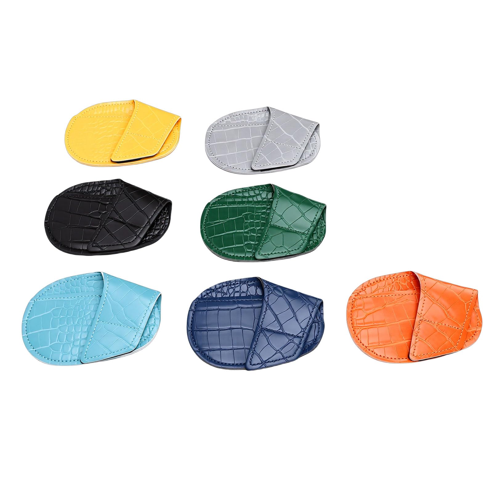 7-teiliges Set mit Magnetischen Schlägerkopfhüllen aus Eisen, Schutzhüllen aus PU-Leder mit Kratzfestigkeit und Belüftungsdesign für Golfschläger