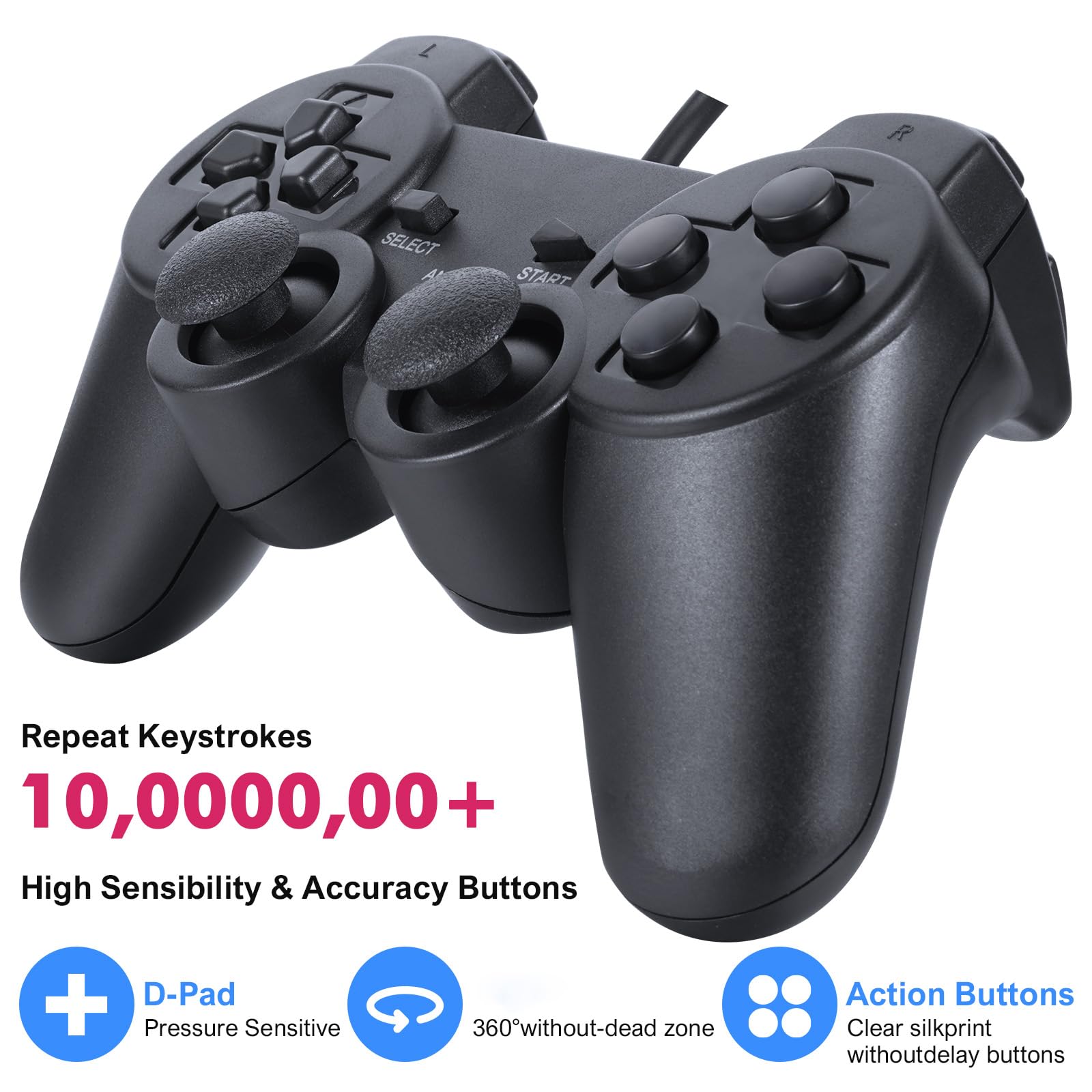 HaoYiShang 2er Set Dual-Vibration For PS2 PS1 Controller Wired Gamepad kompatibel controll für Sony Konsole Videospiel