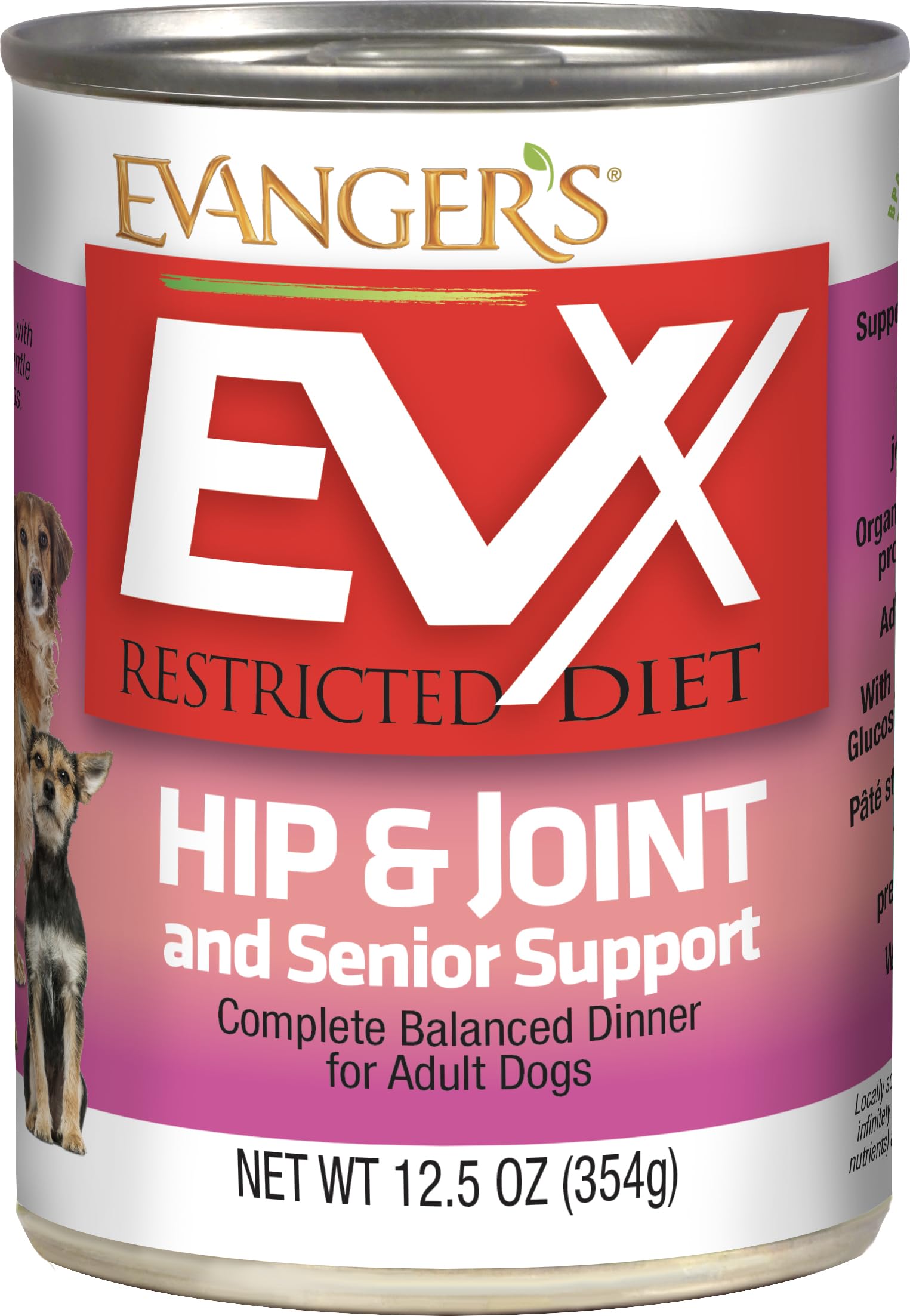 Evanger'sEVX Restricted Diet: Hip and Joint and Senior Support Canned Dog Food - 12, 12.5 oz Cans