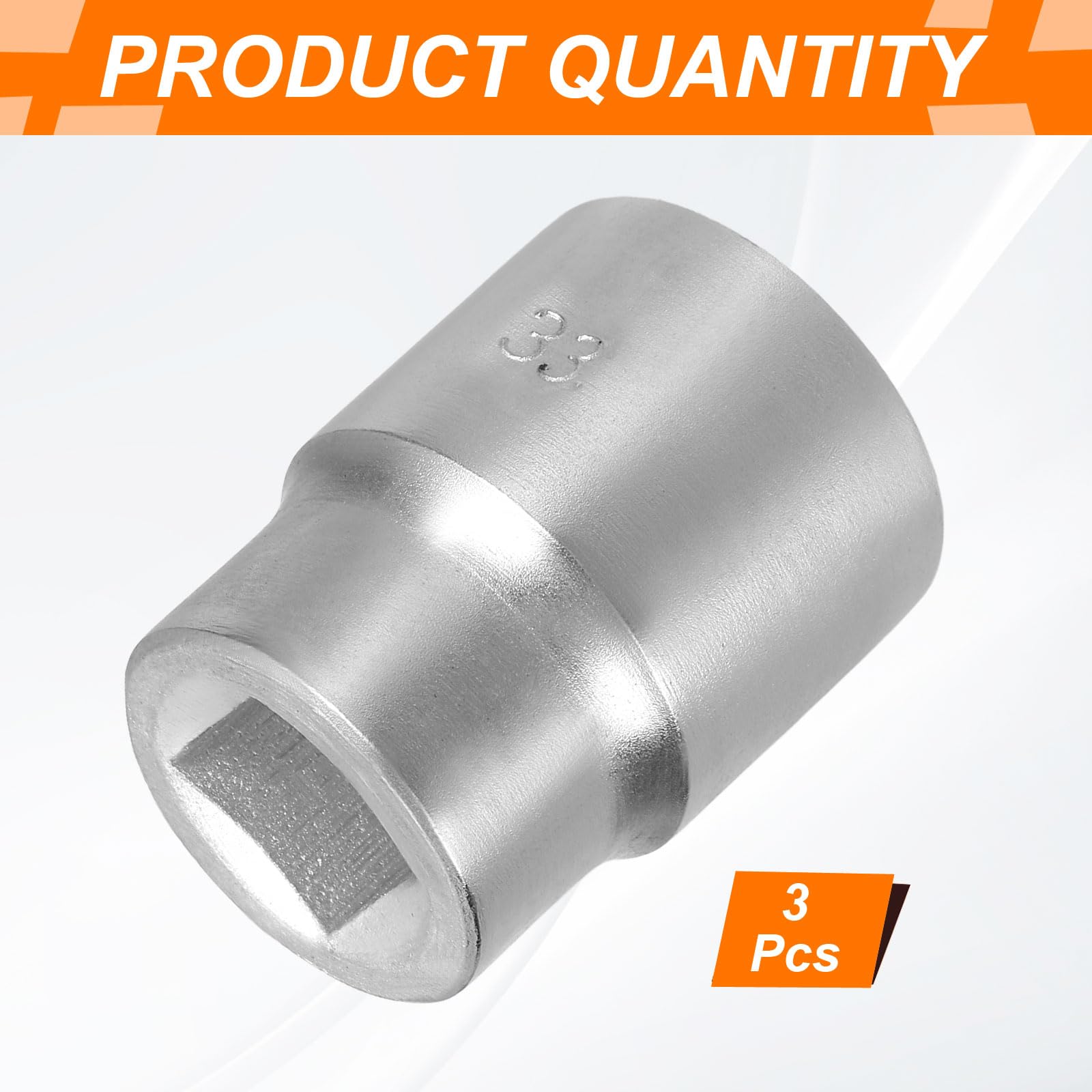 QUARKZMAN Vaso de Impacto 12 Puntos Accionamiento 3/4" 33mm 3 Piezas