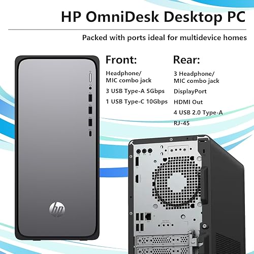 Miniatura 5 de HP Omnidesk 2025 (Envy Next Brand) M02 AI Copilot Business Tower Desktop, Core i7-14700, 16GB DDR5, 1TB SSD, KB y mouse con cable, Wi-Fi 6,