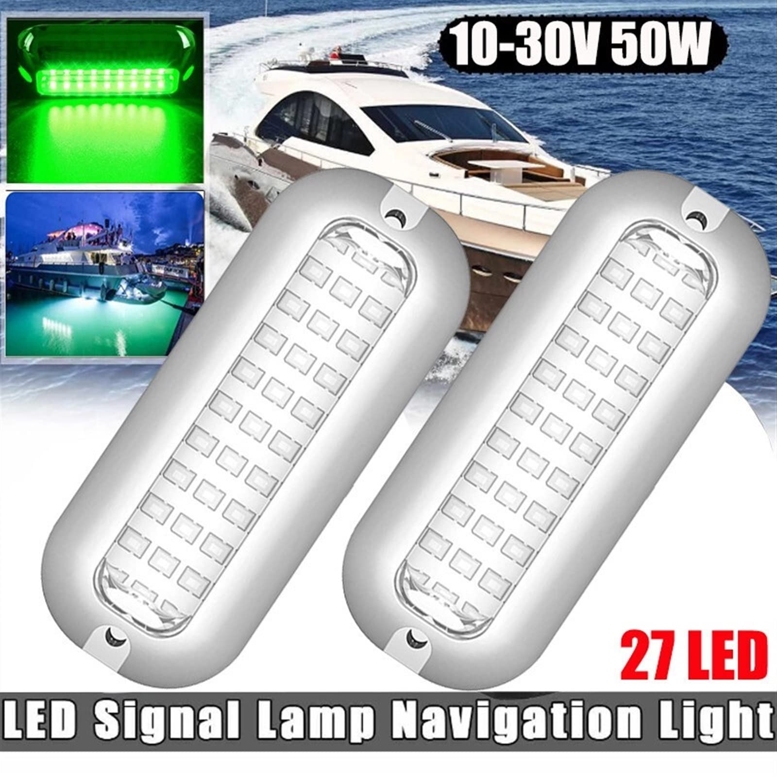Luz para Piscina Luces de yates de barco submarino impermeable IP68 Luces de espejo marino de pontón de acero inoxidable 27 DIRIGIÓ Iluminación submarina, 3.5 pulgadas Luces Sumergibles ( Color : Rood