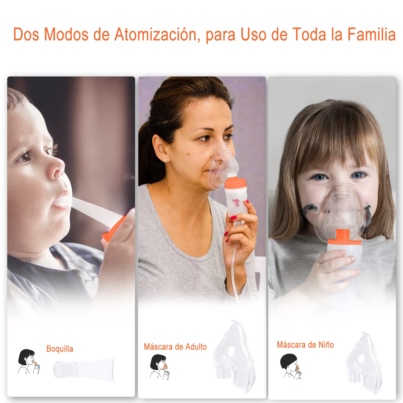 Nebulizador Portátil para Niños y Adultos, Aerosol Inhalador Ultrasónico Silencioso Enfermedades Respiratorias Efectivas Tratamiento de Enfermedades Respiratorias Asma Resfriado, Tos