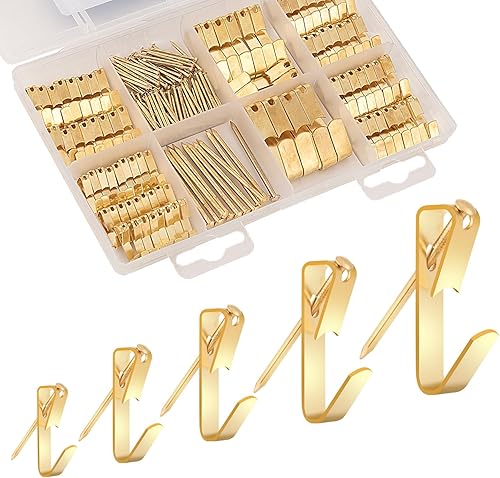 Kit de 230 piezas para colgar cuadros, ganchos resistentes para paneles de yeso, 5 tamaños, 100-10 libras, ganchos para colgar accesorios, espejo,