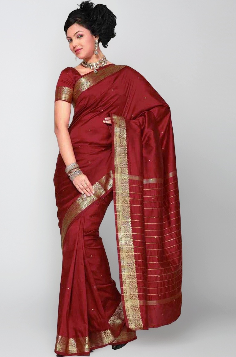 Womens Indian Ethnic Traditional Banarasi Art Silk Saree Sari Wrap Fabric Dress Drape