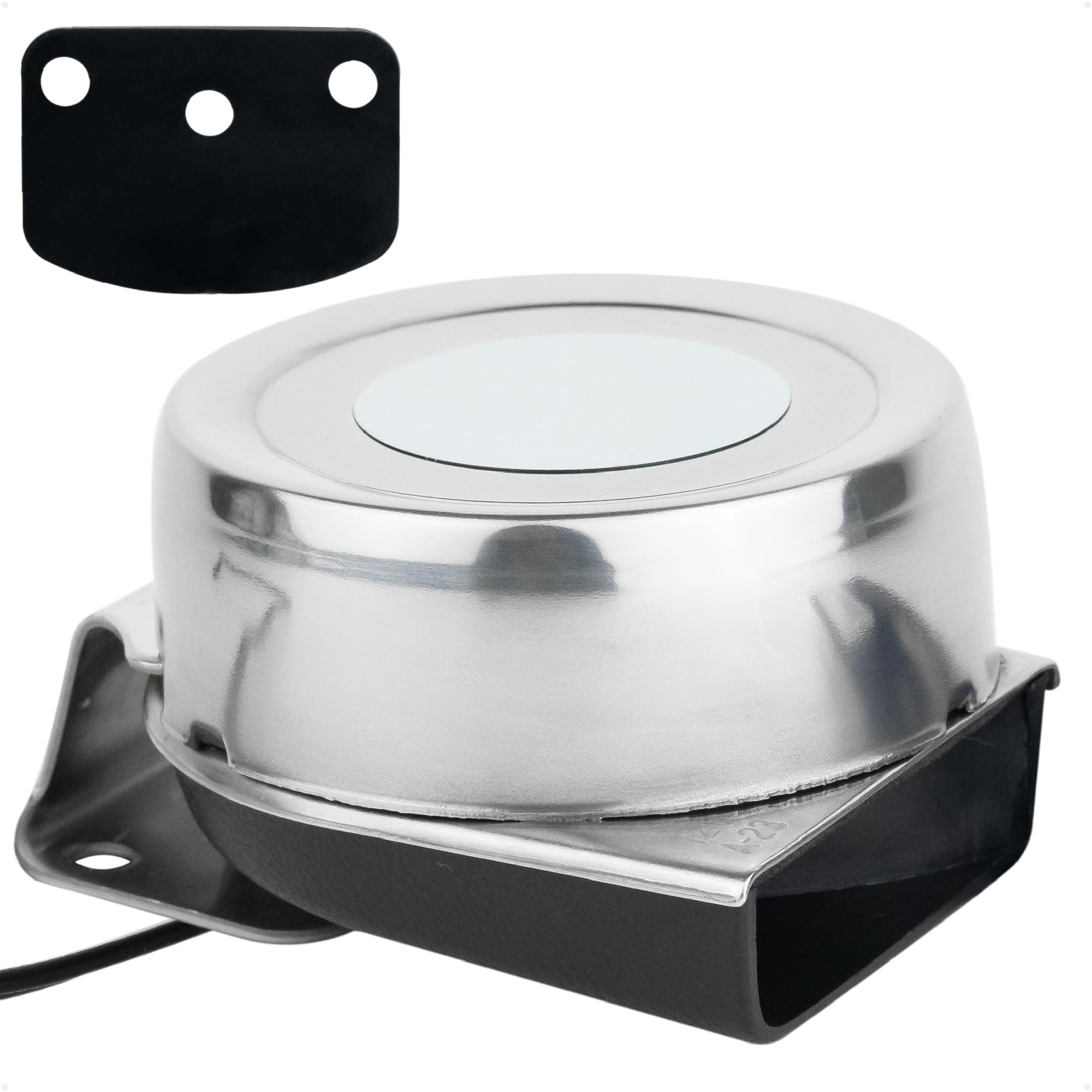 Boat Horn, Marine Horn, Compact Deck Electric Single Horn, Boat Safety Horns, 120 dB, Satainless Steel Cover, 12V - FO600