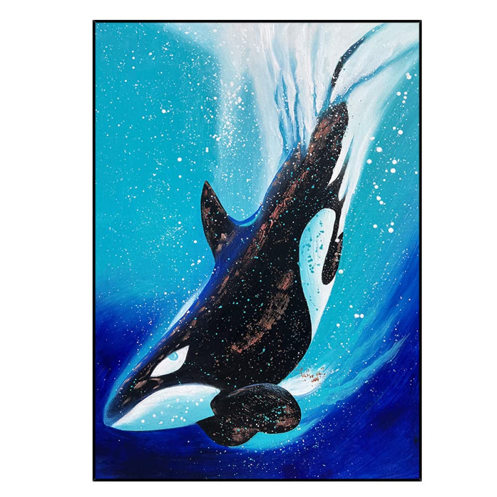 Baleine bleue chambre d'enfants maison moderne décoration intérieure murale