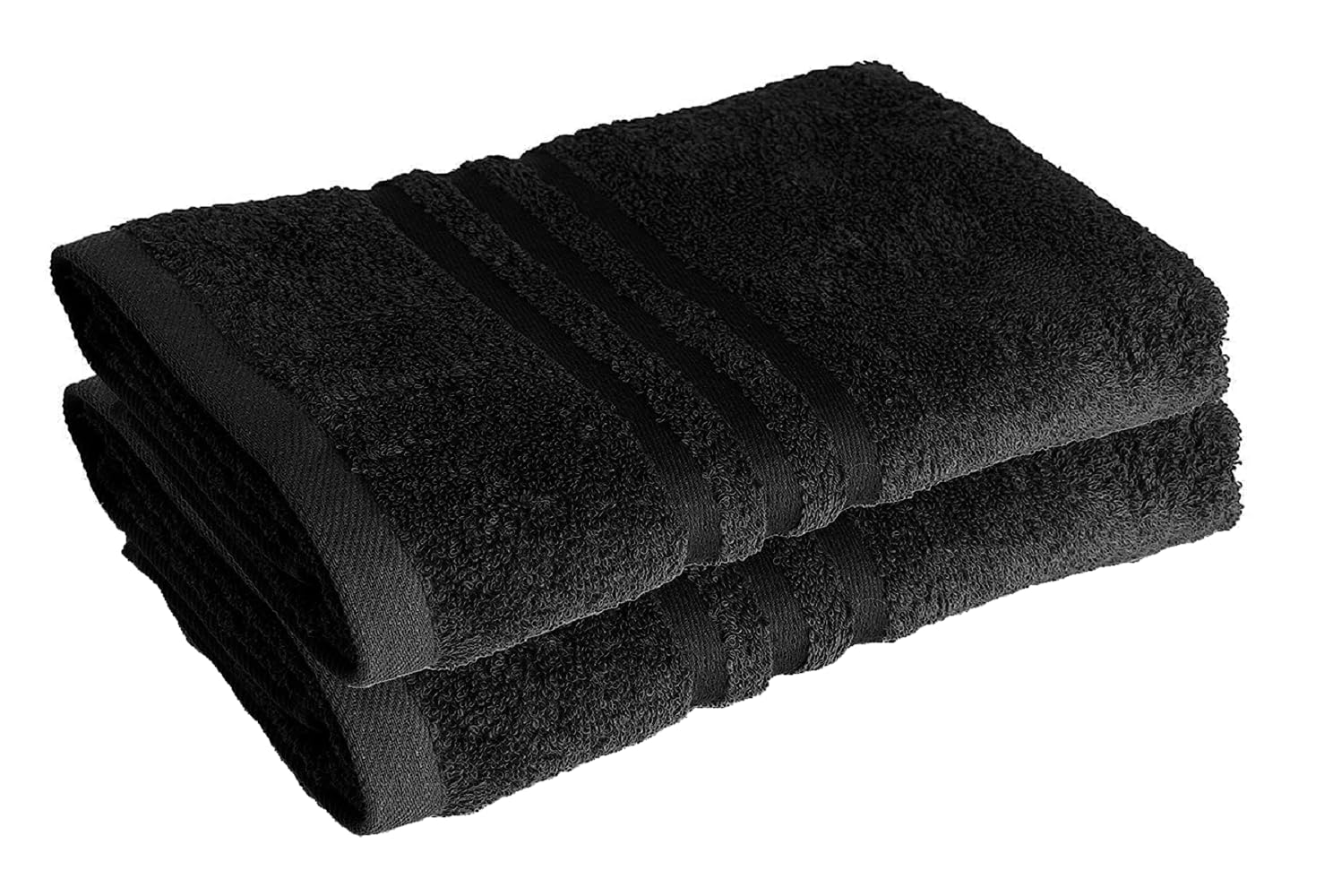 Diamond Tex Hand Towel Set Pack of 2 and 4 | Premium 100% Egyptian Cotton | 50 x 80 cm, 500 GSM | Fluffy Hand Towels Super Soft Hotel Quality Gym Spa Luxury Towels (Black, 2)