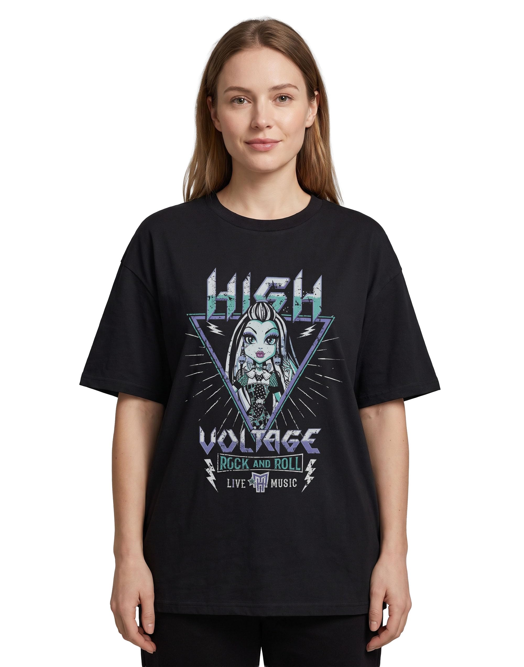 Monster High (Small) Short Sleeved T-Shirt (Womens Black)