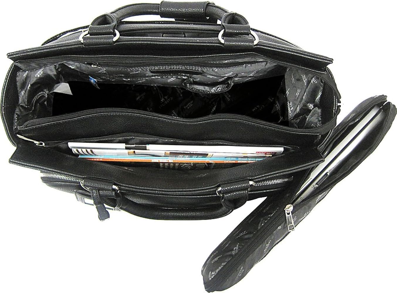 Cabrelli Black Strap Betty Carry on Rollerbrief Black/Cognac
