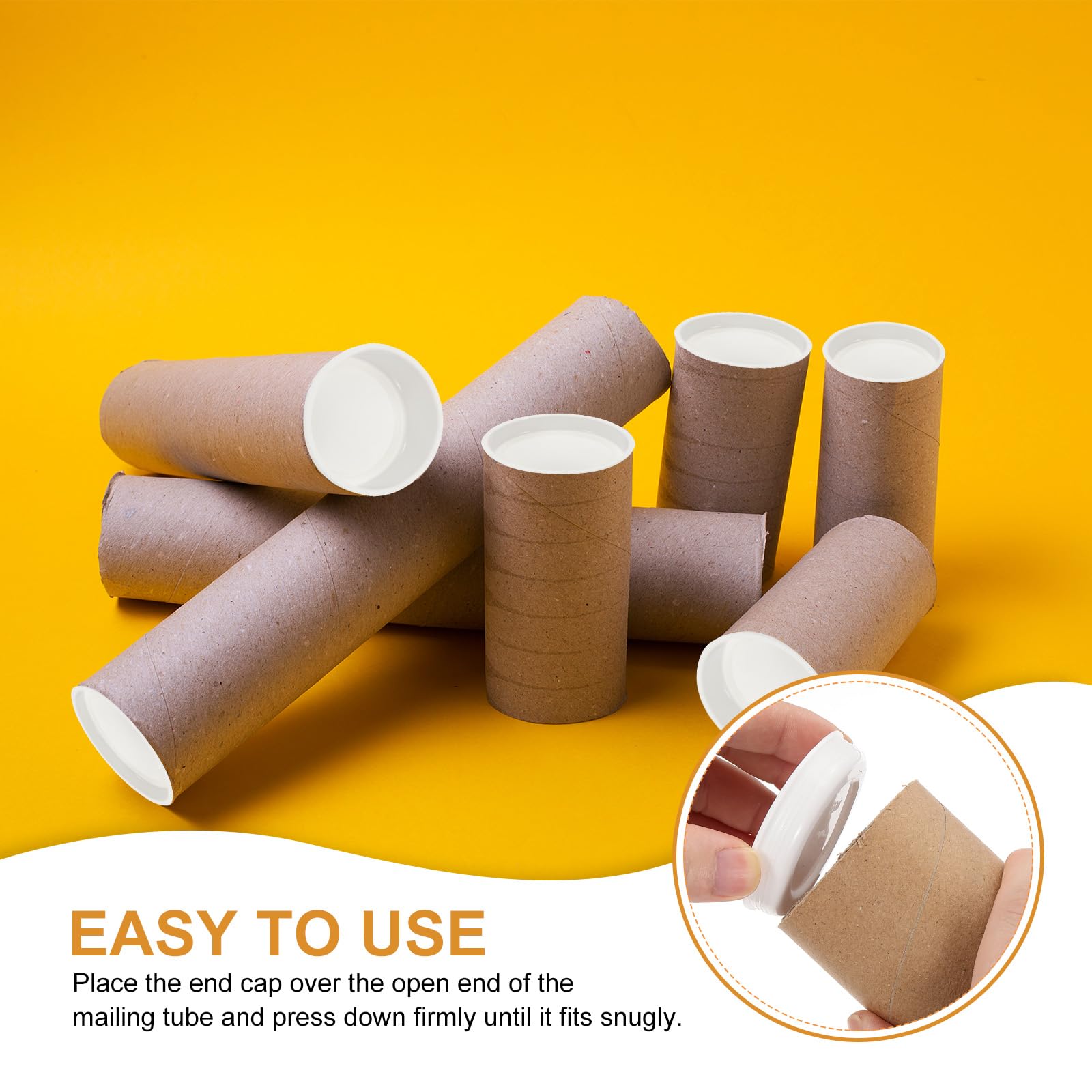 PATIKIL 60 Pcs Tapas De Plástico Para Tubos de expedición 2.1" ID PE Tapas Redondas Para Tubos De Cartón Tapas Para Posters Para Almacenamiento De Documentos En Papel Y Obras De Arte