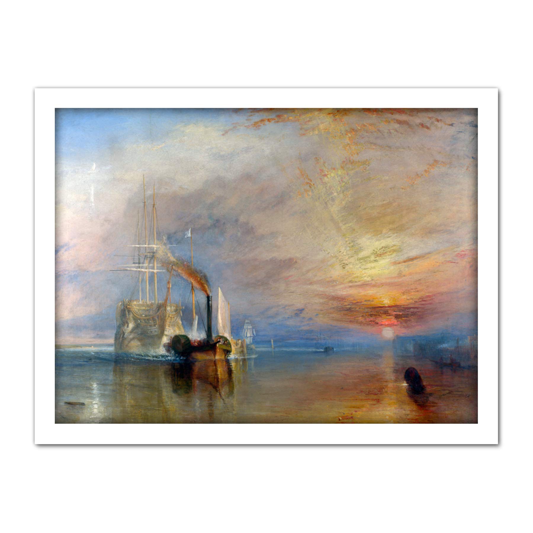 Turner The Fighting Temeraire Ship Painting Artwork Framed Wall Art Print 18X24 Inch