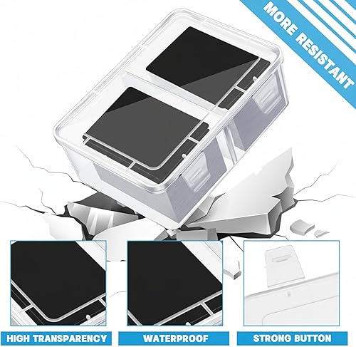 Miniatura 3 de Caja de almacenamiento de 300 tarjetas compatible con MTG TCG, caja de almacenamiento de tarjetas coleccionables de plástico transparente con